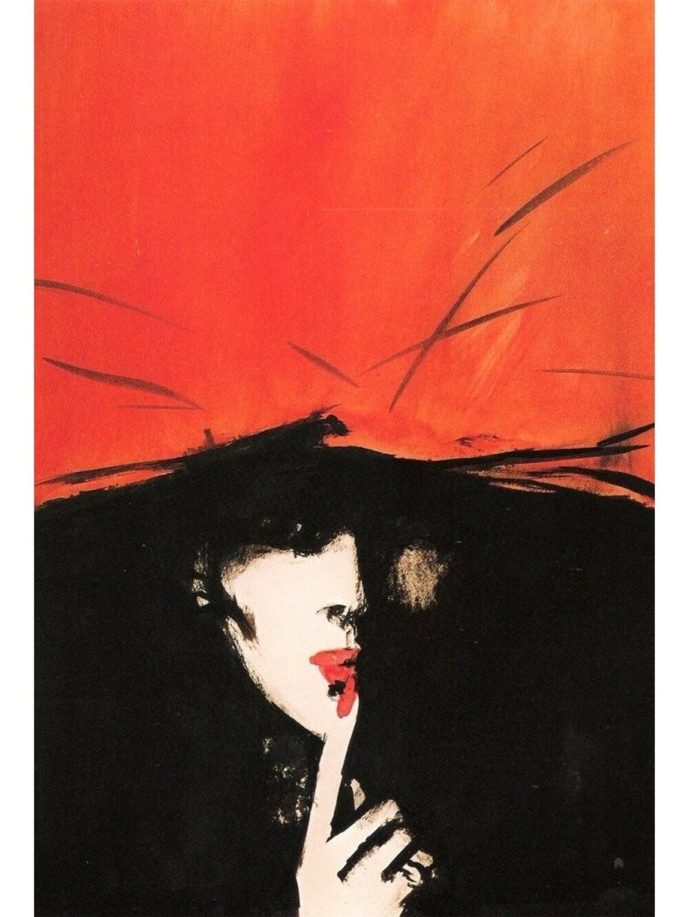 Rene Gruau Le Secret 1987 Signed Lithograph 138/250 Mourlot Art Dior Artist